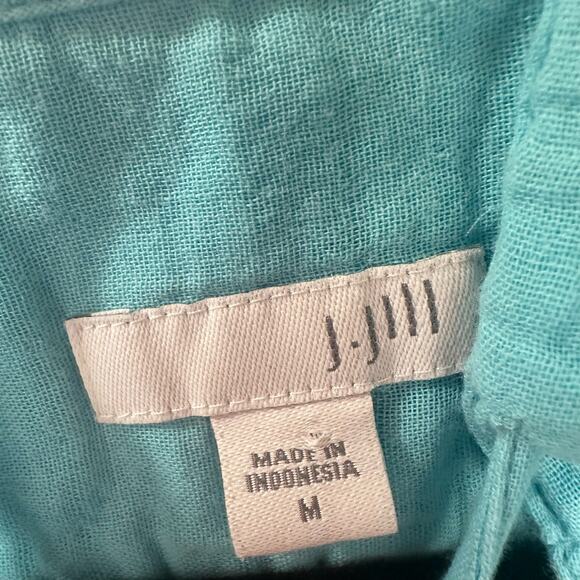 J. Jill Sky Blue Pop Over Hoodie 100& Cotton Size Medium Gauzy Lightweight - Picture 6 of 7